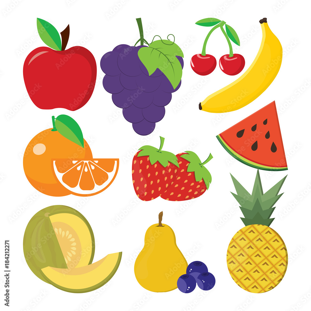 set of fruits set of fruits