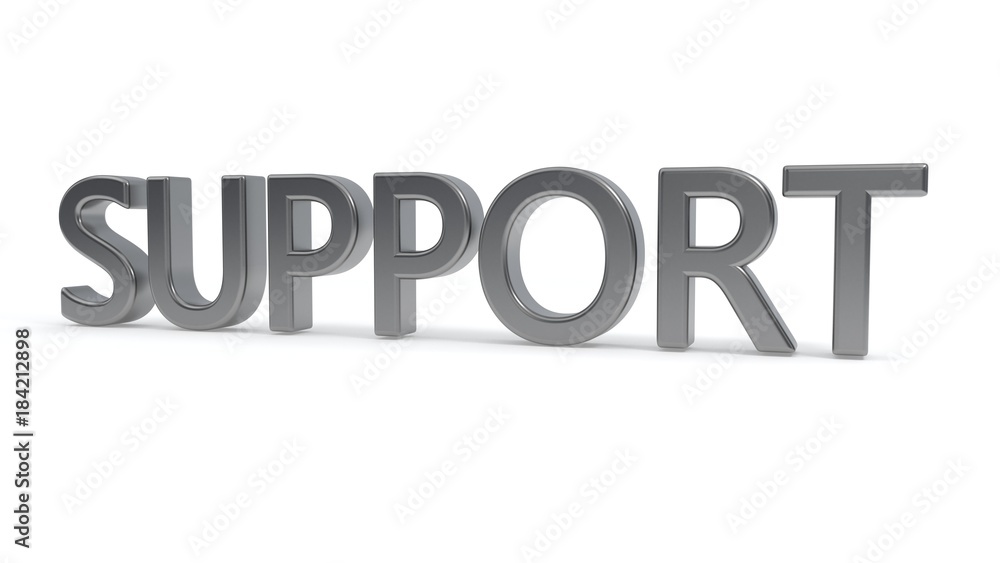 Support text on a white background, 3d rendering Support text on a white background, 3d rendering