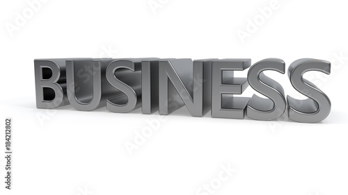 business text on a white background, 3d rendering