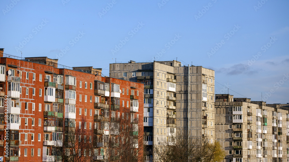 old multi-story apartment buildings