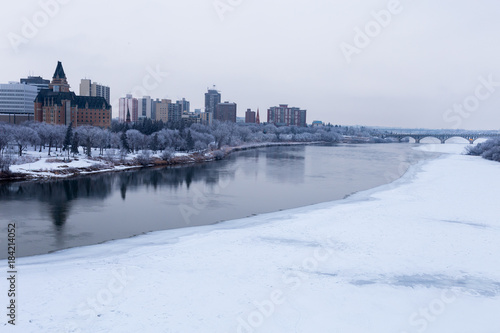 Downtown Saskatoon Along the South Saskatchewan River