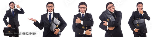 Young businessman isolated on the white background