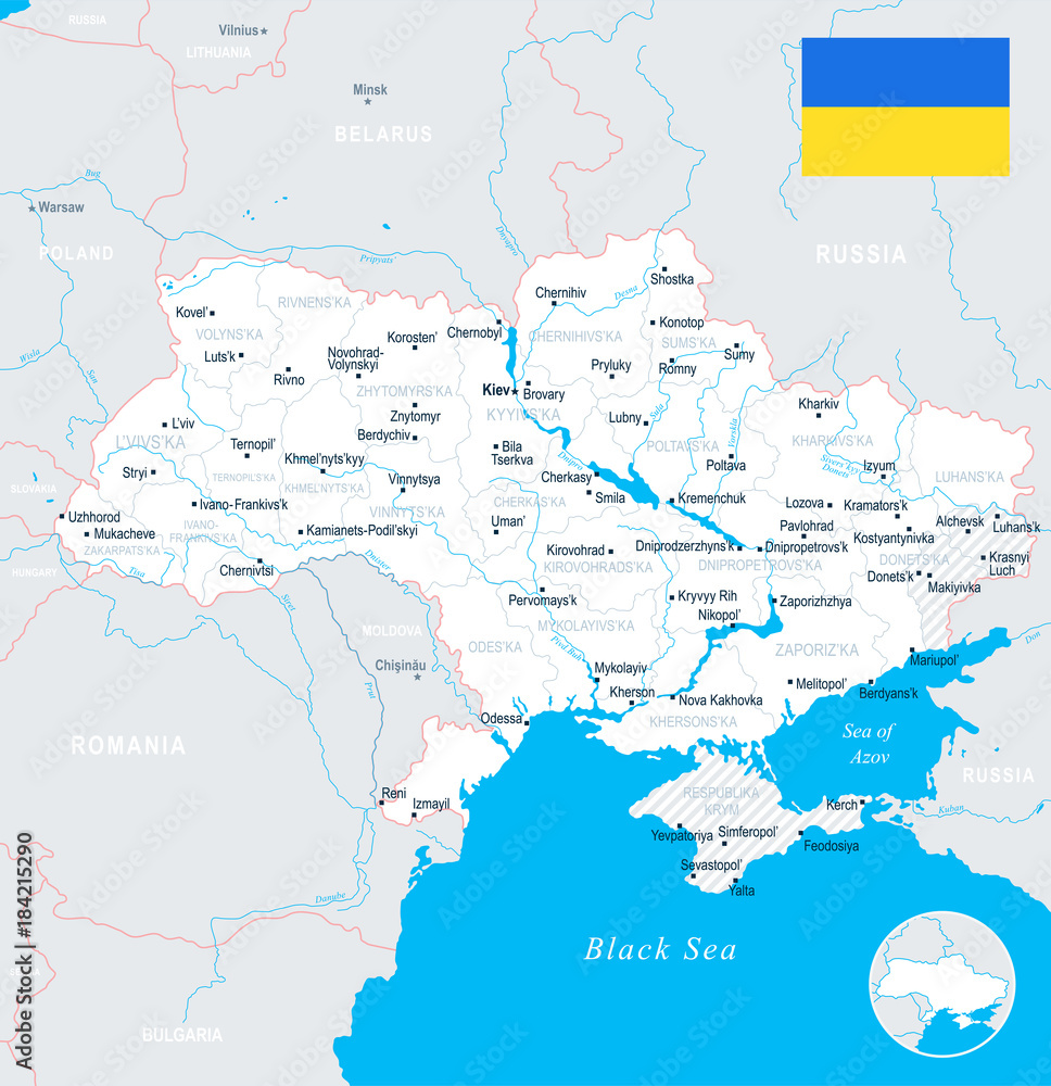 Ukraine Map - detailed vector illustration