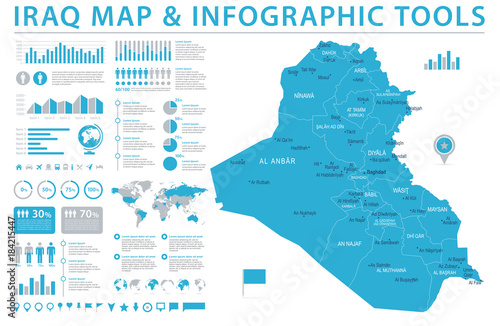Iraq Map - Info Graphic Vector Illustration