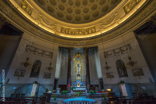 Altar and interior of the church of the Gran Madre di Dio, Turin, Italy