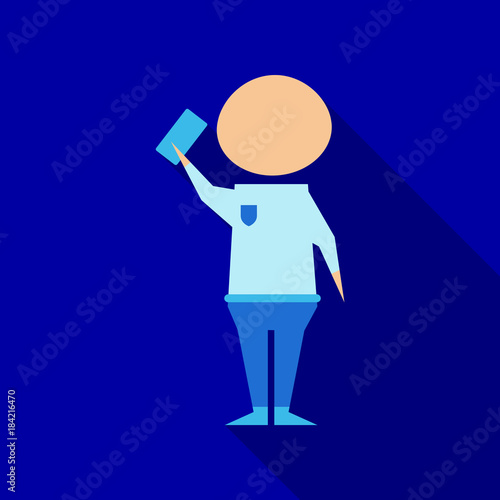 Card Referee Warning in flat style with shadow