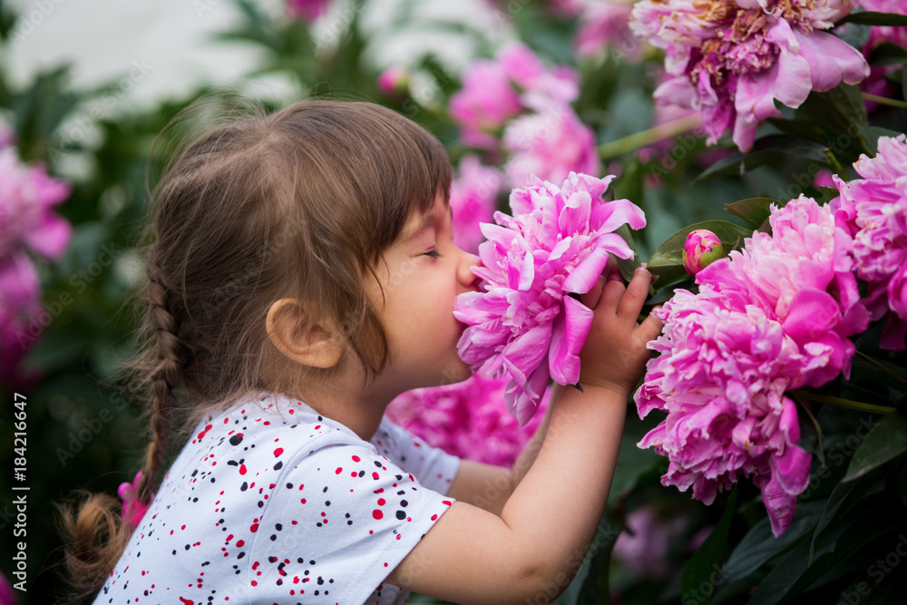 Little girl and flowers.. Little girl and flowers..