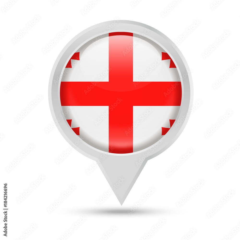 Fototapeta premium Georgia Flag Round Pin Vector Icon