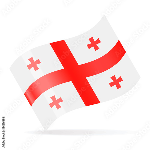 Georgia Flag Vector Waving Icon