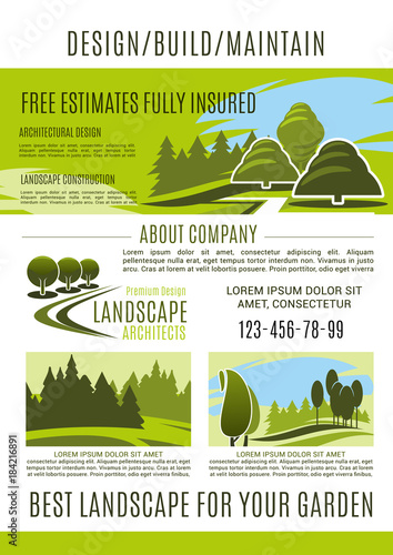 Landscape design and gardening banner template