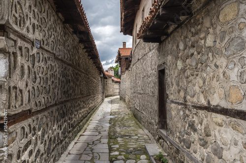 A paved alley in Bansko old town  Bulgaria