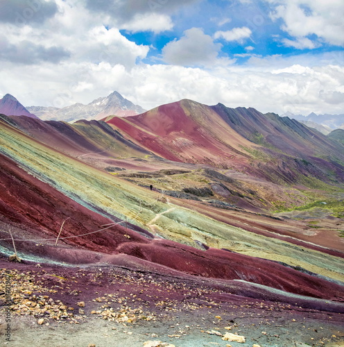 Hiking trail on Rainbow mountain in Peru