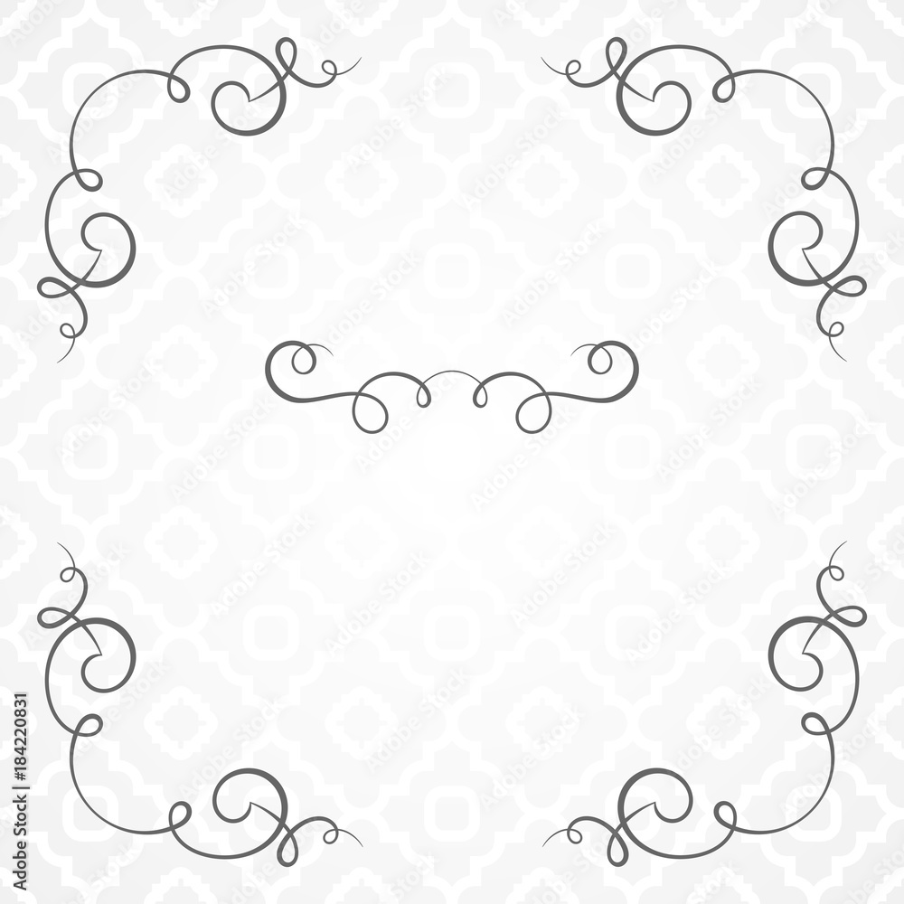 Template with calligraphic decorative elements.