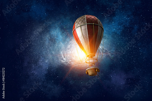 Vászonkép Air balloon in space