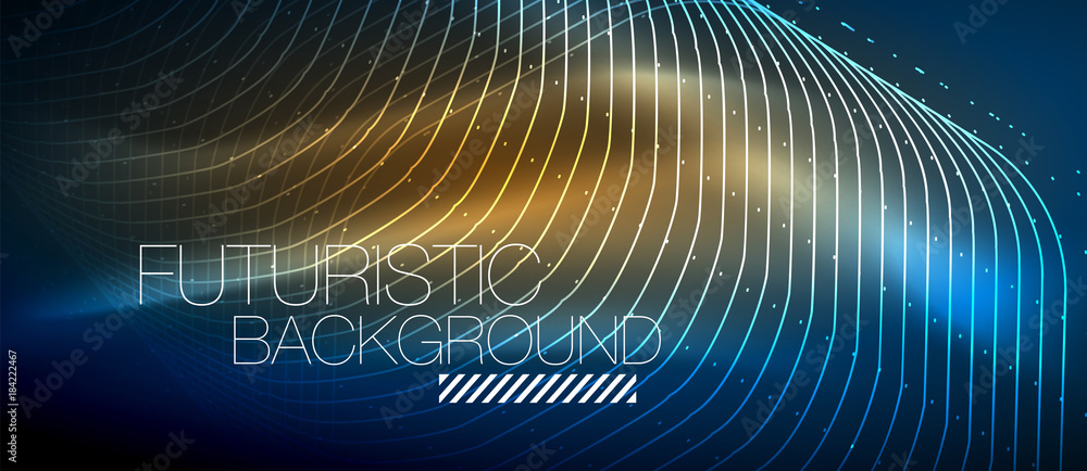 Hi-tech futuristic techno background, neon shapes and dots Hi-tech futuristic techno background, neon shapes and dots
