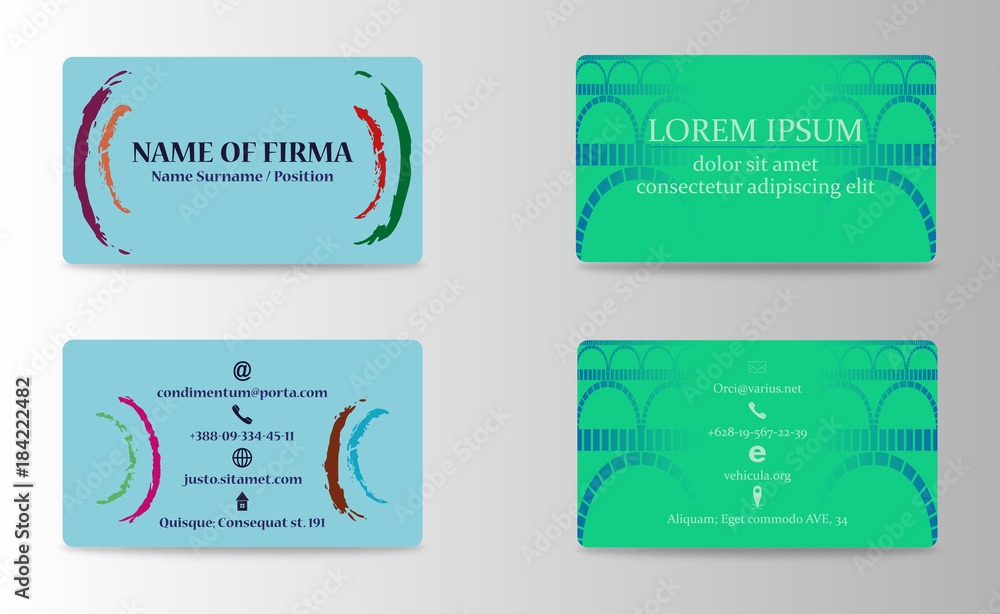 Fototapeta premium Vector modern creative and trending business cards set collection