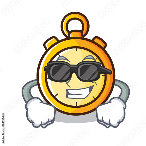 Super cool chronometer character cartoon style