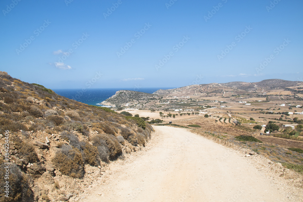 View over the very scenic island of Antiparos, one of the Cyclade islands in Greece
View over the very scenic island of Antiparos, one of the Cyclade islands in Greece
