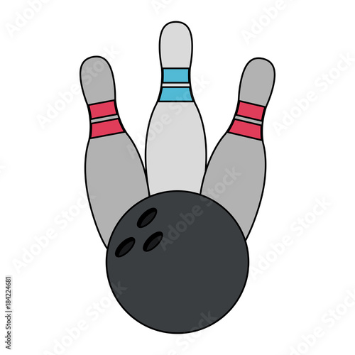 Sport bowling ball and pins