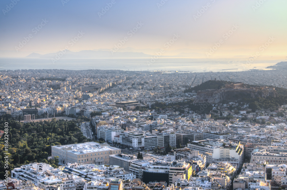 View over the city of Athens, the capital of Greece

