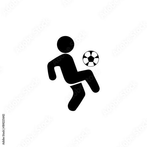 Soccer player with ball icon. Silhouette of an athlete icon. Sportsman element icon. Premium quality graphic design. Signs, outline symbols collection icon for websites, web design