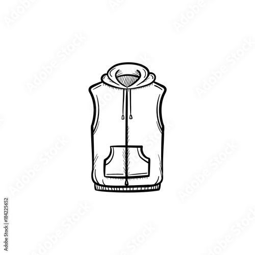 Vector hand drawn vest jacket outline doodle icon. Sweater sketch illustration for print, web, mobile and infographics isolated on white background.