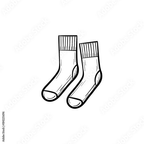 Vector hand drawn socks outline doodle icon. Socks sketch illustration for print, web, mobile and infographics isolated on white background.