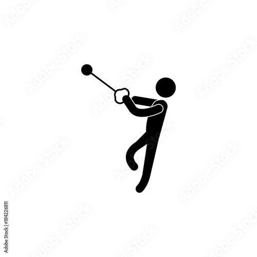 Hammer throw icon. Silhouette of an athlete icon. Sportsman element icon. Premium quality graphic design. Signs, outline symbols collection icon for websites, web design