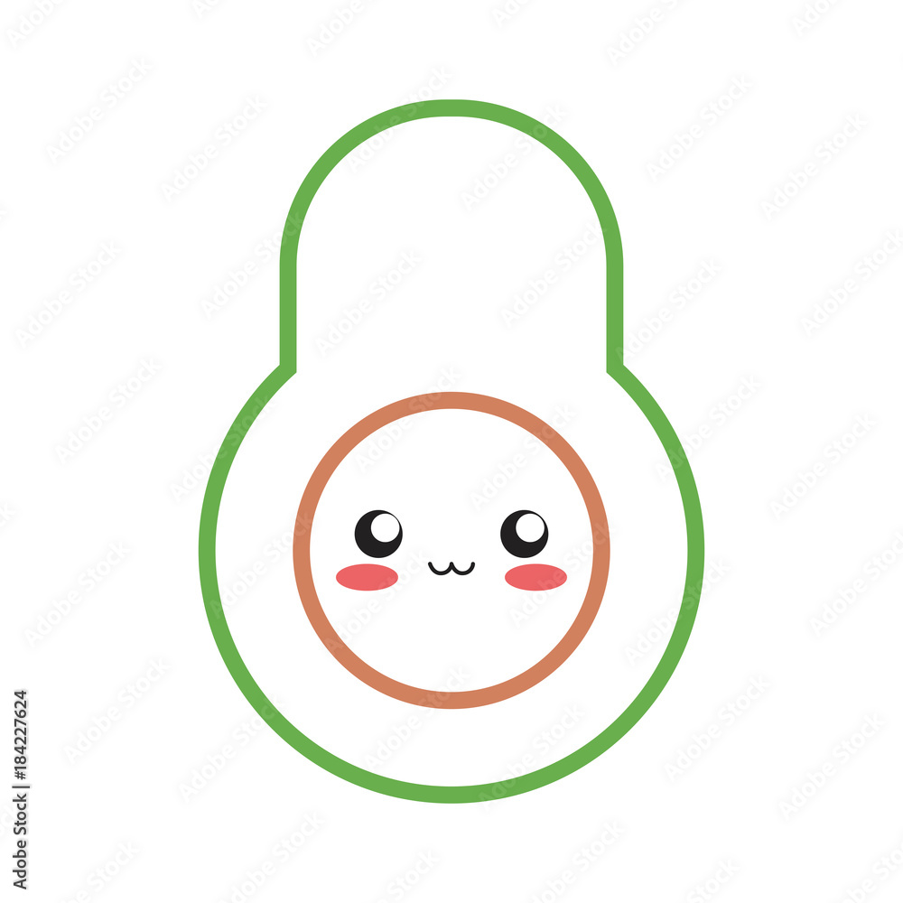 Obraz premium kawaii avocado vector illustration