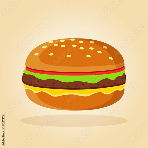 burger in flat design concept