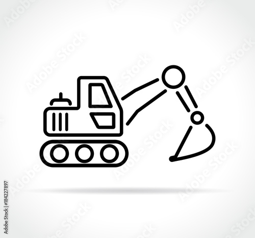 excavator icon on white background