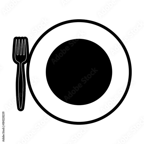 plate with fork vector illustration