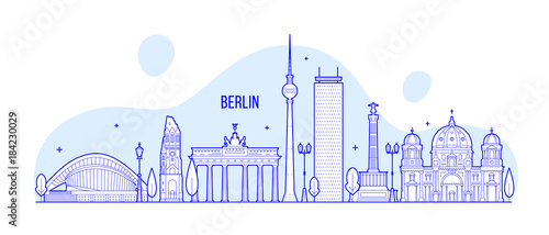 Berlin skyline Germany city buildings vector