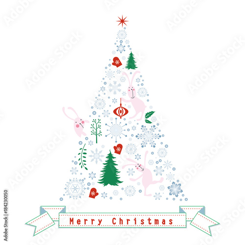 Christmas greeting card, Christmas tree