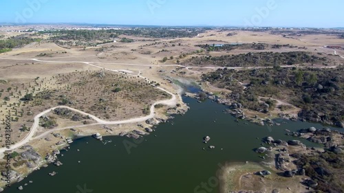 Los Barruecos (Caceres) Paraje natural en Malpartida de Caceres (Extremadura, España) Video aereo con Drone