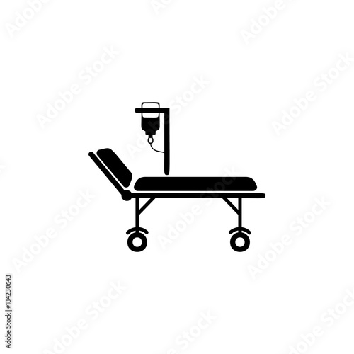 Hospital bed and cross with medicine dropper icon. Medicine icon. Element treatment icon. Premium quality graphic design. Signs, outline symbols collection icon for websites