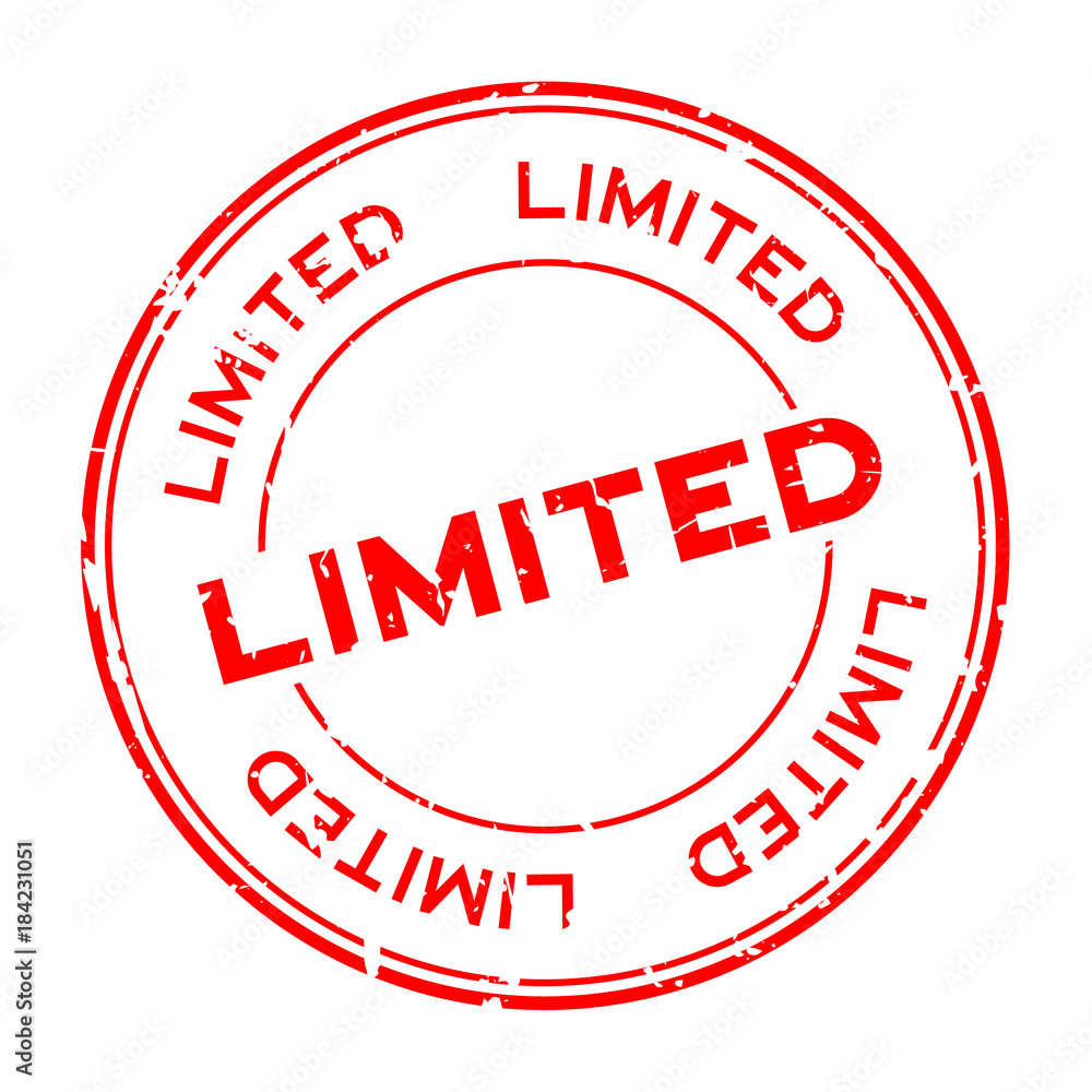 Grunge red limited round rubber seal stamp on white background Grunge red limited round rubber seal stamp on white background