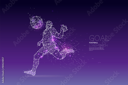 The particles and line dot of football player motion. © tuastock