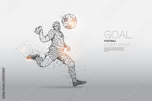 The particles and line dot of football player motion.