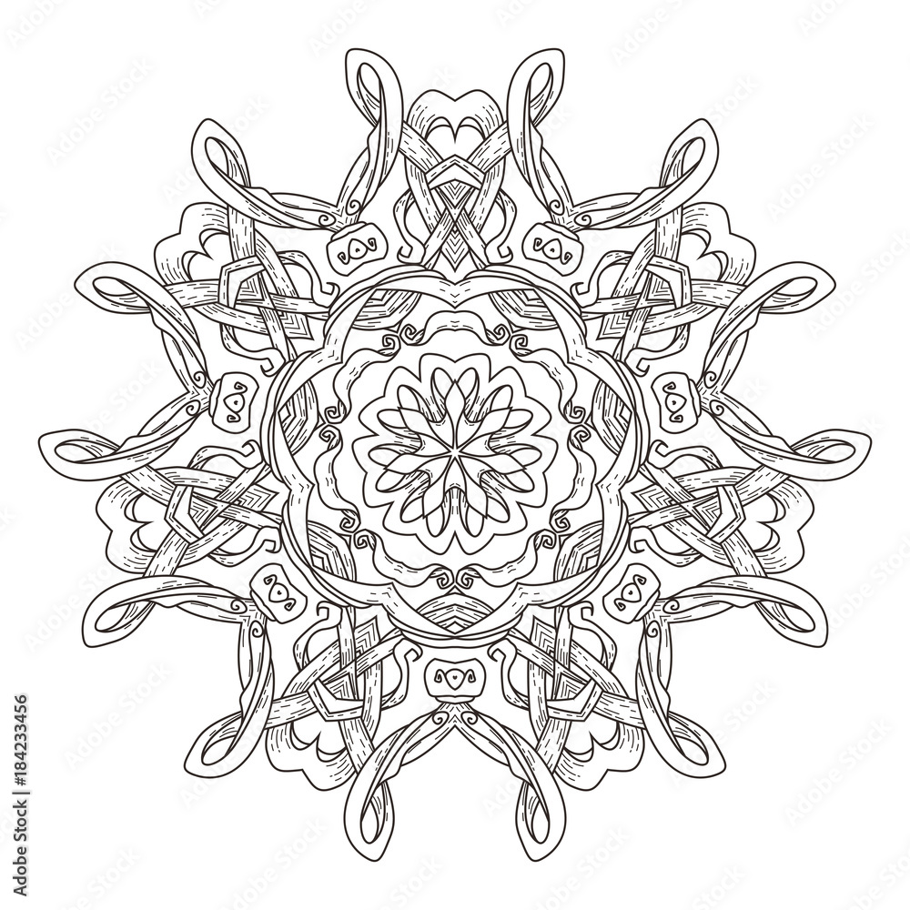 Mandala. Abstract decorative background. Islam, Arabic, oriental, indian, ottoman, yoga motifs.