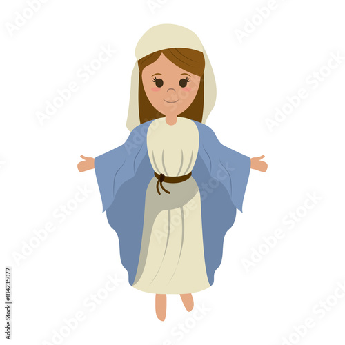 Virgin mary cartoon icon vector illustration graphic design