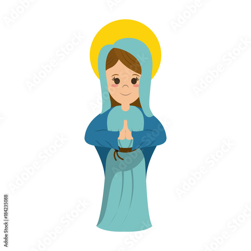 Virgin mary cartoon icon vector illustration graphic design