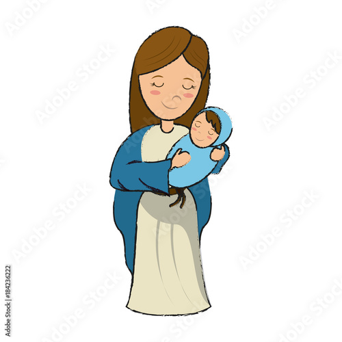 Virgin mary cartoon