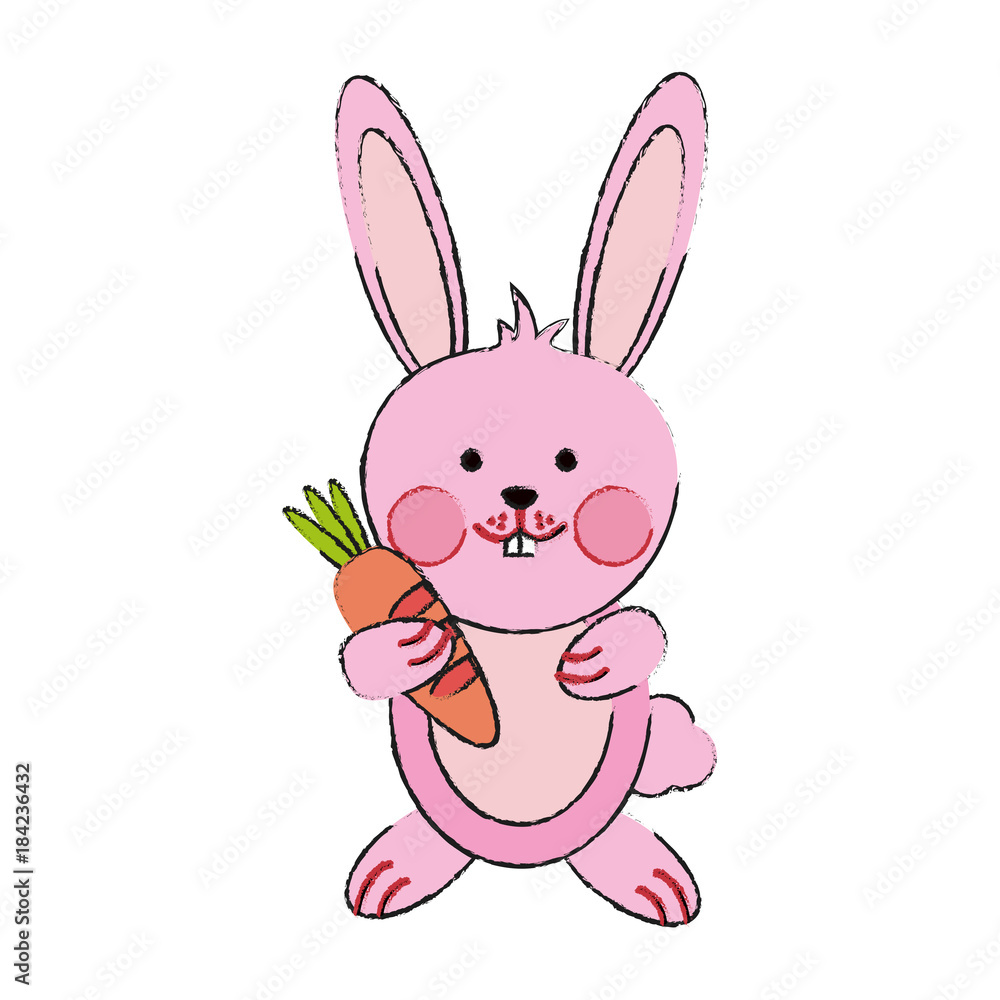 Fototapeta premium Cute bunny cartoon icon vector illustration graphic design