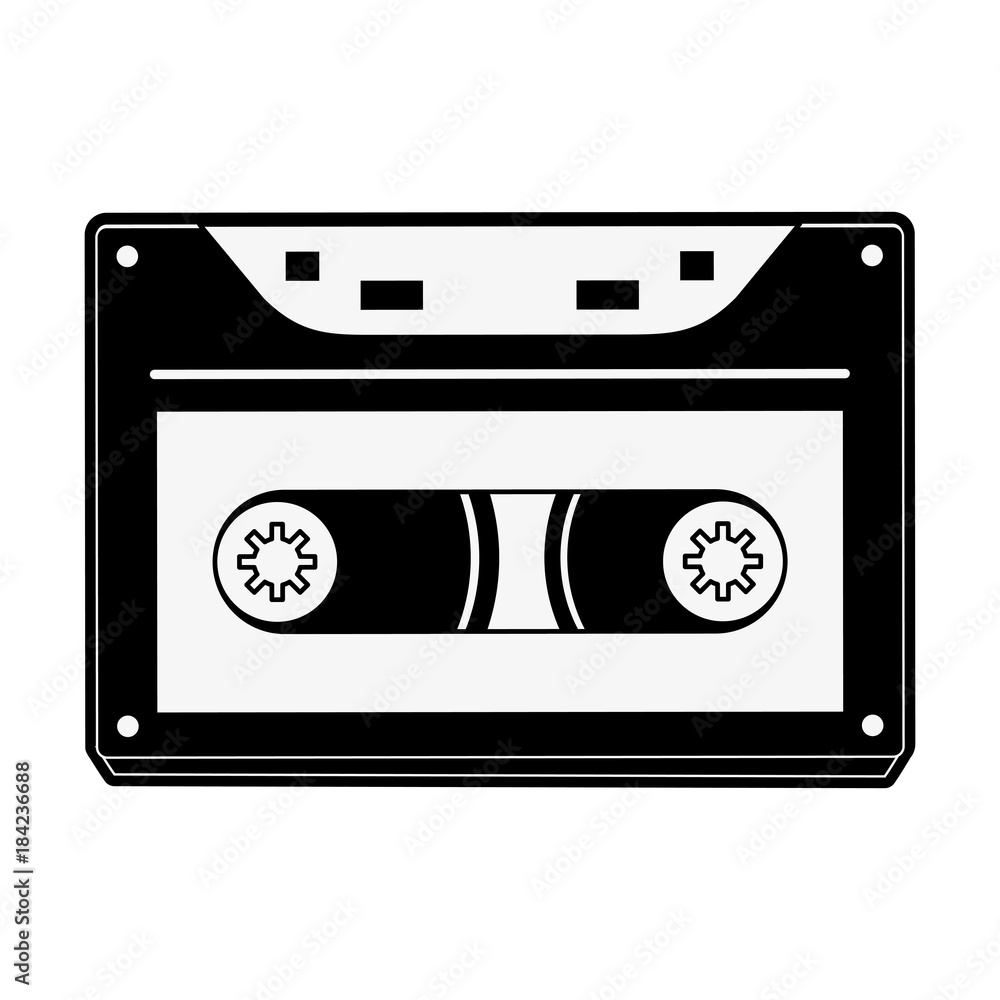 Old cassette media icon vector illustration graphic design Old cassette media icon vector illustration graphic design