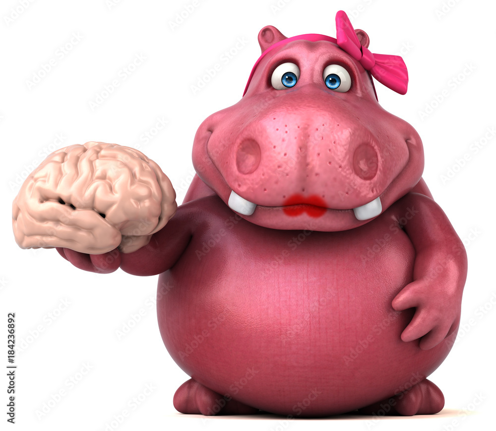 Pink Hippo - 3D Illustration Pink Hippo - 3D Illustration