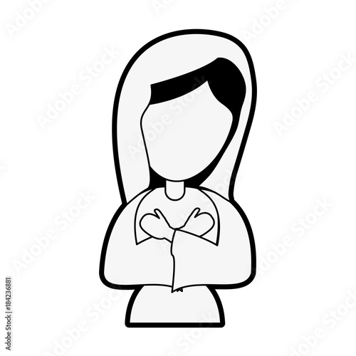 Virgin mary cartoon icon vector illustration graphic design