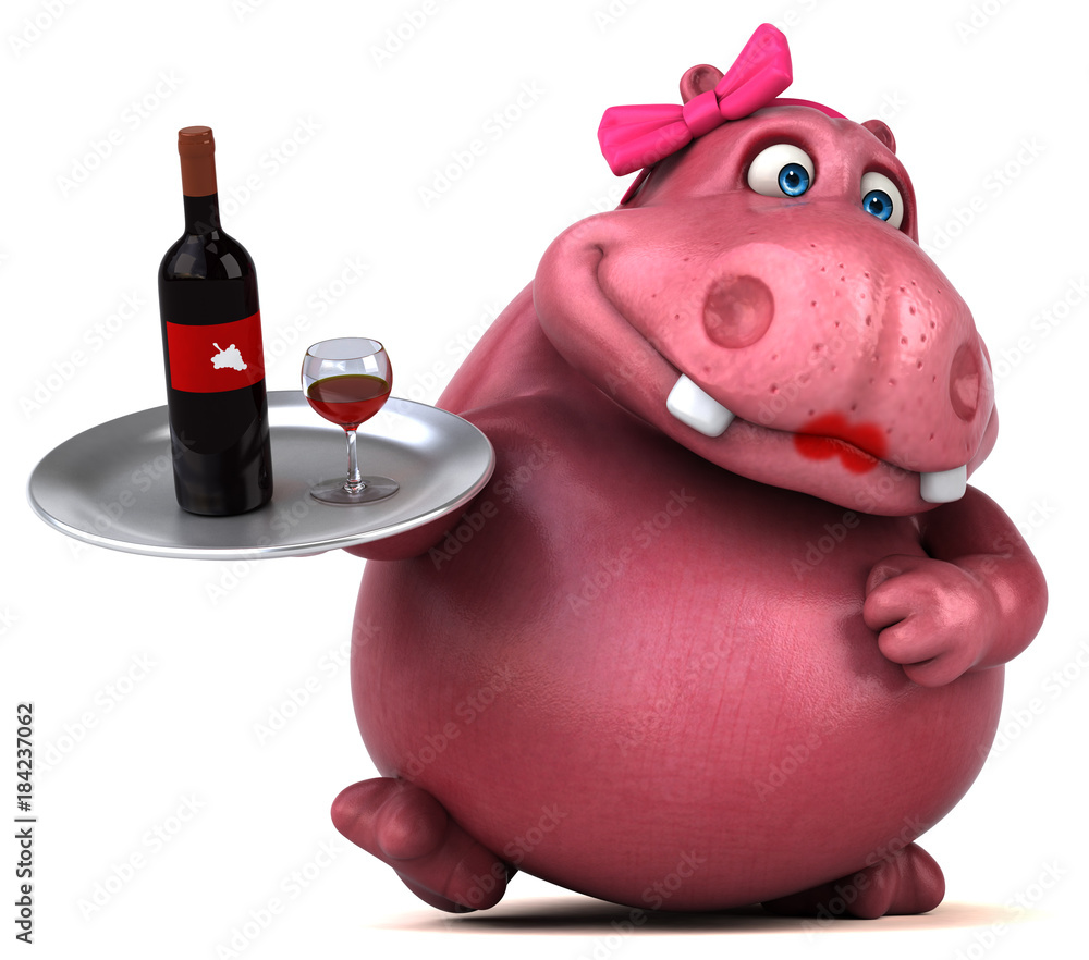 Pink Hippo - 3D Illustration Pink Hippo - 3D Illustration