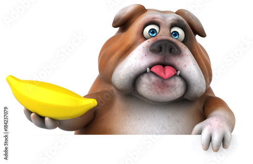 Fun bulldog - 3D Illustration