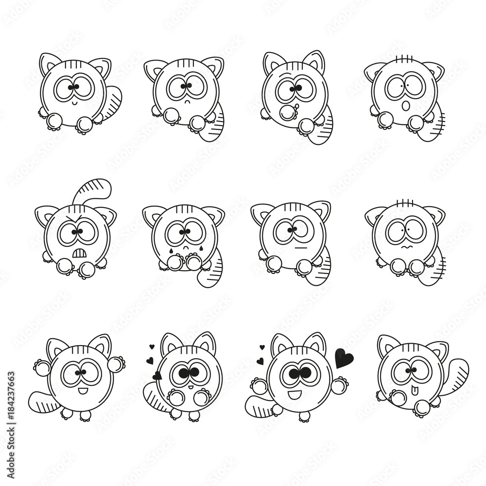 Vector Illustration Keywords: Angry Cat Cartoon Character. Funny